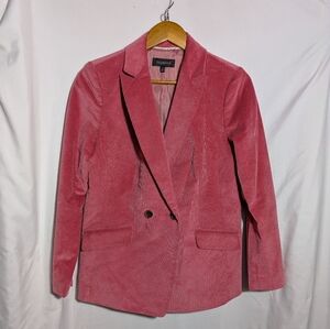 Talbots Pink Corduroy Cotton Dble Breasted Blazer, Preppy, Business Casual Sz‎ 8